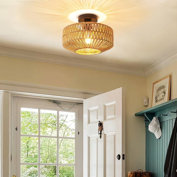 Boho Plafondlamp – Handgemaakte Rustieke Hanglamp voor Gezellige Interieurs
