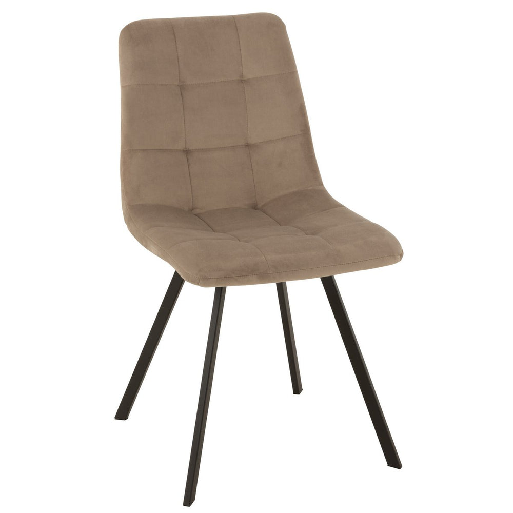 J-Line stoel Morgan - moderne eetkamerstoel met metalen poten - beige