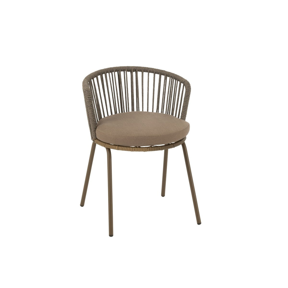 J-Line Stoel Toa – Metaal & Touw – Bruin – Comfortabel & Stijlvol Design