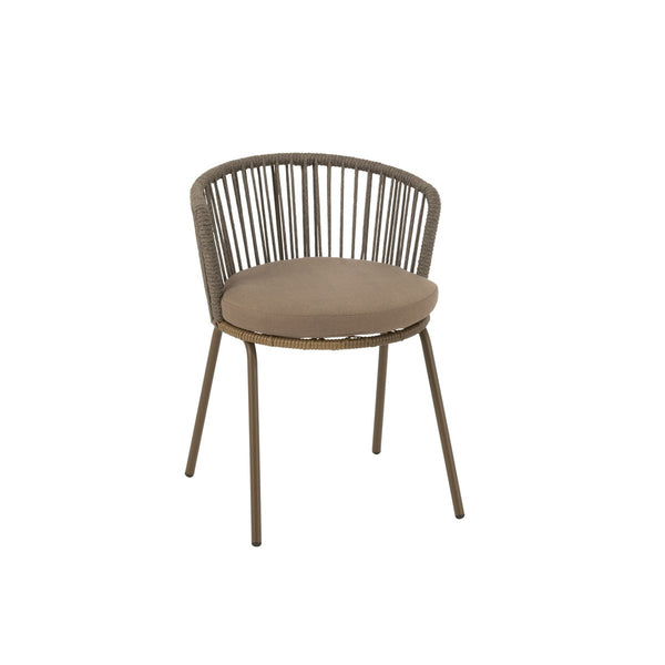 J-Line Stoel Toa – Metaal & Touw – Bruin – Comfortabel & Stijlvol Design