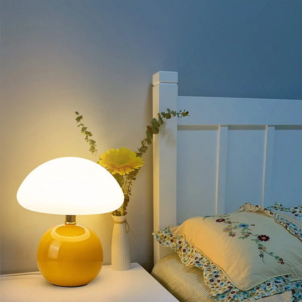 Minimalistische Retro Paddenstoel Tafellamp – Elegante LED Verlichting voor Slaapkamer & Woonkamer