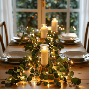 Groene LED Guirlande – Sfeervolle Tafeldecoratie met 100 Warm Witte LED’s & Timer (180 cm)