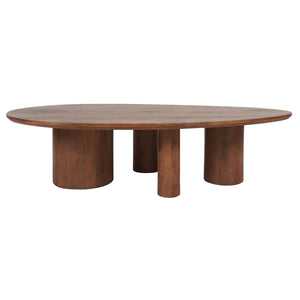 Salontafel Amir – 140×80 cm – Mangohout – Ovale tafel met robuuste ronde poten