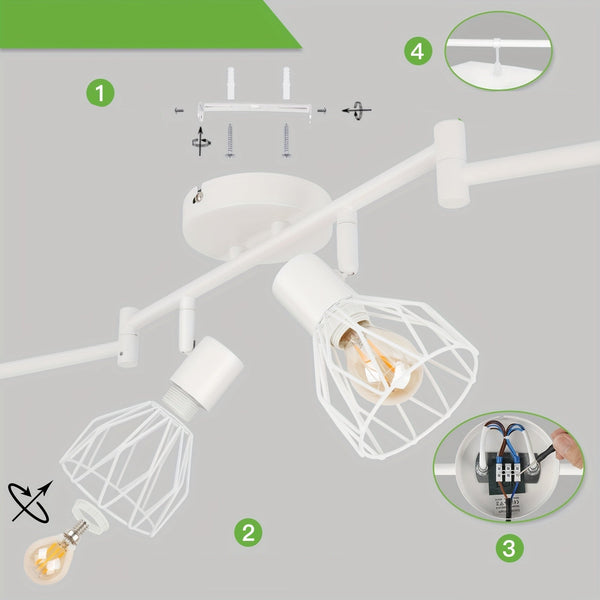 Verstelbare Moderne 6-Lichts LED Plafondspot – Flexibele Verlichting voor Huis