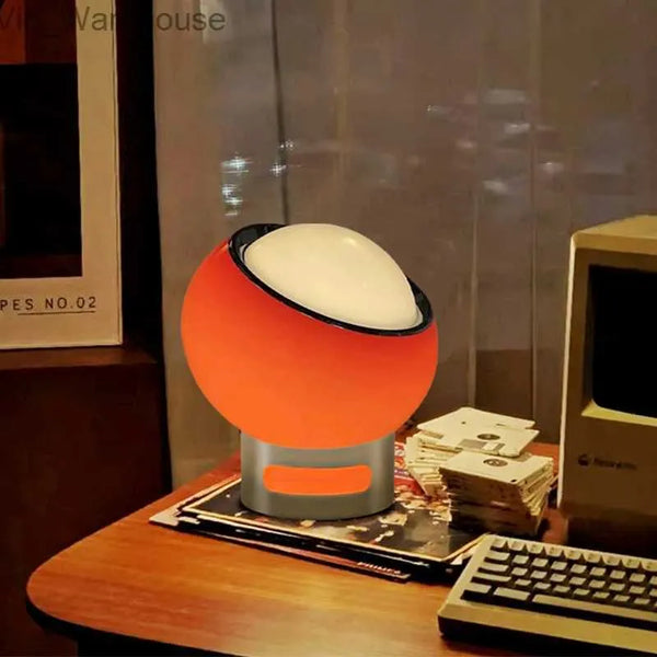 Elegante Bauhaus Tafellamp – Opalglazen Kap met RVS Voet
