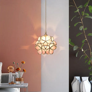 Elegante Bloemvormige Hanglamp – Petal-Style Glazen Kroonluchter
