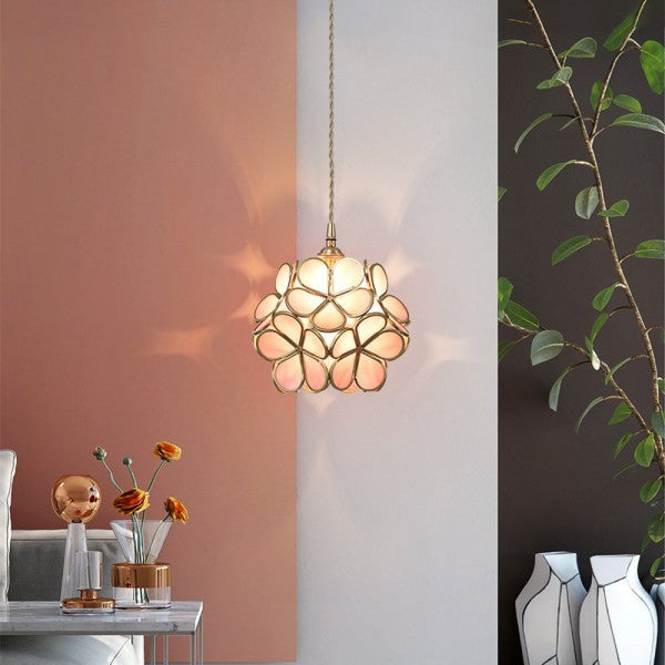 Elegante Bloemvormige Hanglamp – Petal-Style Glazen Kroonluchter