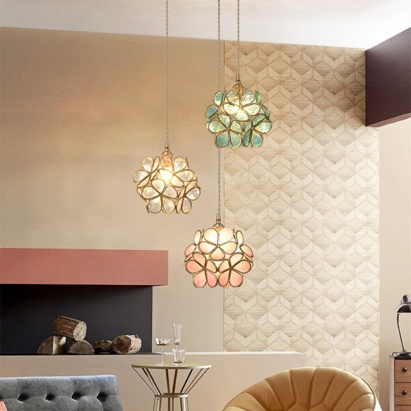 Elegante Bloemvormige Hanglamp – Petal-Style Glazen Kroonluchter