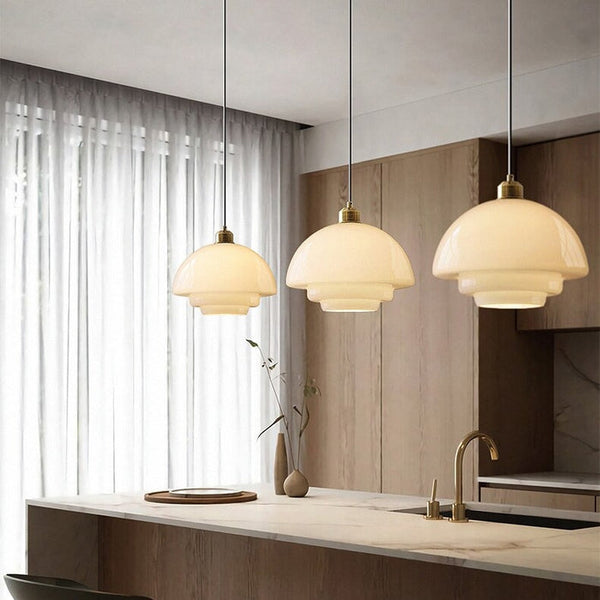 Minimalistische Hanglamp Wit Glas – Retro Elegante Plafondlamp voor Woonkamer & Eetkamer