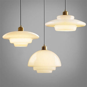 Minimalistische Hanglamp Wit Glas – Retro Elegante Plafondlamp voor Woonkamer & Eetkamer