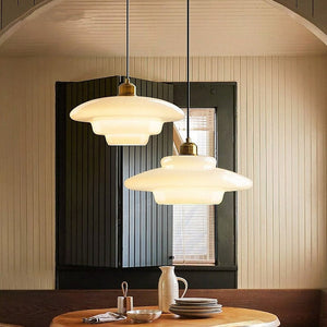 Minimalistische Hanglamp Wit Glas – Retro Elegante Plafondlamp voor Woonkamer & Eetkamer