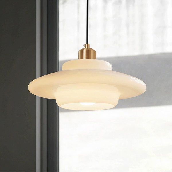 Minimalistische Hanglamp Wit Glas – Retro Elegante Plafondlamp voor Woonkamer & Eetkamer