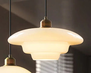 Minimalistische Hanglamp Wit Glas – Retro Elegante Plafondlamp voor Woonkamer & Eetkamer