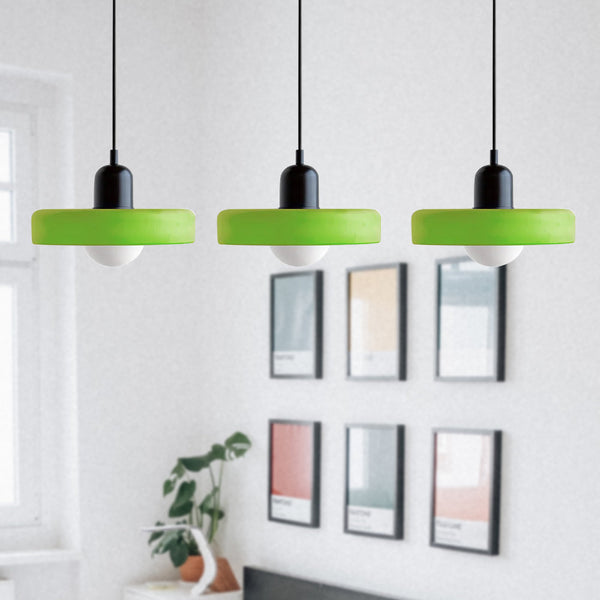 TrioGlow Hanglamp – Stijlvolle Drie Gekleurde Glazen Kappen voor Moderne Verlichting