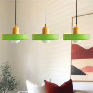 TrioGlow Hanglamp – Stijlvolle Drie Gekleurde Glazen Kappen voor Moderne Verlichting