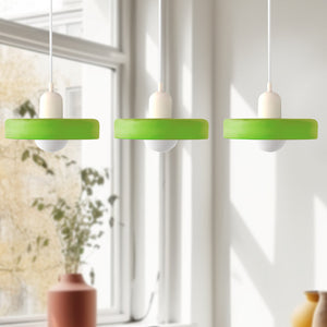 TrioGlow Hanglamp – Stijlvolle Drie Gekleurde Glazen Kappen voor Moderne Verlichting