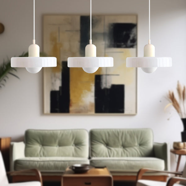 TrioGlow Hanglamp – Stijlvolle Drie Gekleurde Glazen Kappen voor Moderne Verlichting