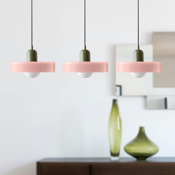 TrioGlow Hanglamp – Stijlvolle Drie Gekleurde Glazen Kappen voor Moderne Verlichting