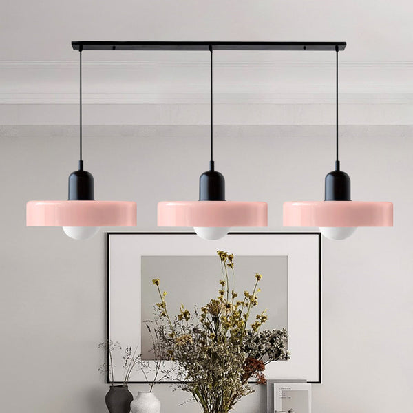 TrioGlow Hanglamp – Stijlvolle Drie Gekleurde Glazen Kappen voor Moderne Verlichting