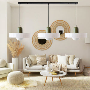 TrioGlow Hanglamp – Stijlvolle Drie Gekleurde Glazen Kappen voor Moderne Verlichting
