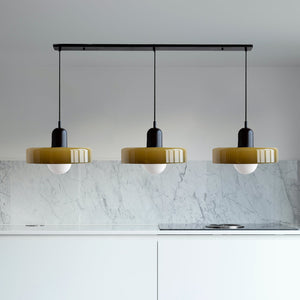 TrioGlow Hanglamp – Stijlvolle Drie Gekleurde Glazen Kappen voor Moderne Verlichting