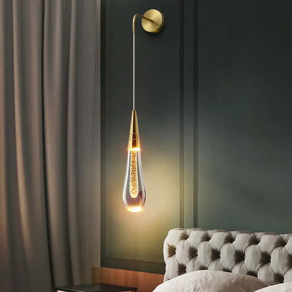 Moderne Kristal Raindrop Wandlamp – Elegante LED Glazen Lamp