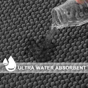 Evelyn L-vormige Antislip Badmat – Zachte Pluche Badkamerkleed voor Veiligheid & Comfort