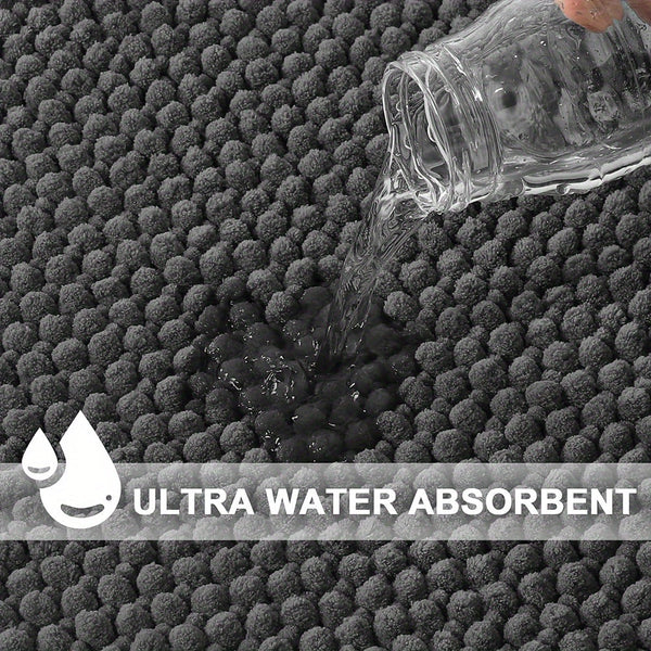 Evelyn L-vormige Antislip Badmat – Zachte Pluche Badkamerkleed voor Veiligheid & Comfort
