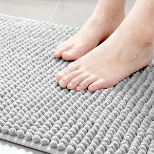 Evelyn L-vormige Antislip Badmat – Zachte Pluche Badkamerkleed voor Veiligheid & Comfort