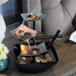 Elegante Bladstroom Binnenfontein – Rustgevend Waterornament voor Huis en Kantoor