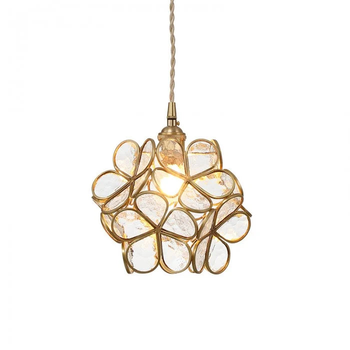Vintage Bloemen Hanglamp – Elegante Glazen Plafondlamp voor Thuis