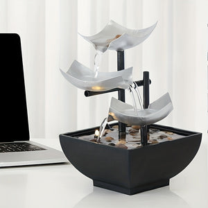 Elegante Bladstroom Binnenfontein – Rustgevend Waterornament voor Huis en Kantoor