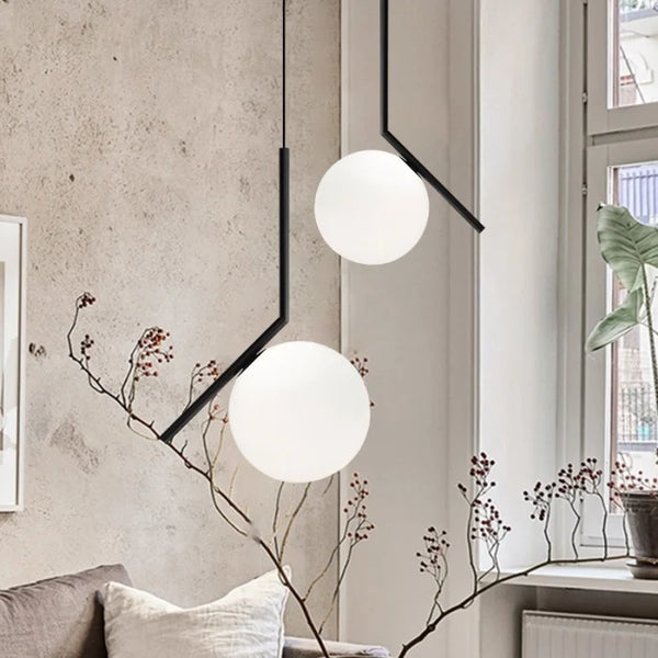 Moderne Glazen Hanglamp met Glazen Bol – Elegante Plafondlamp