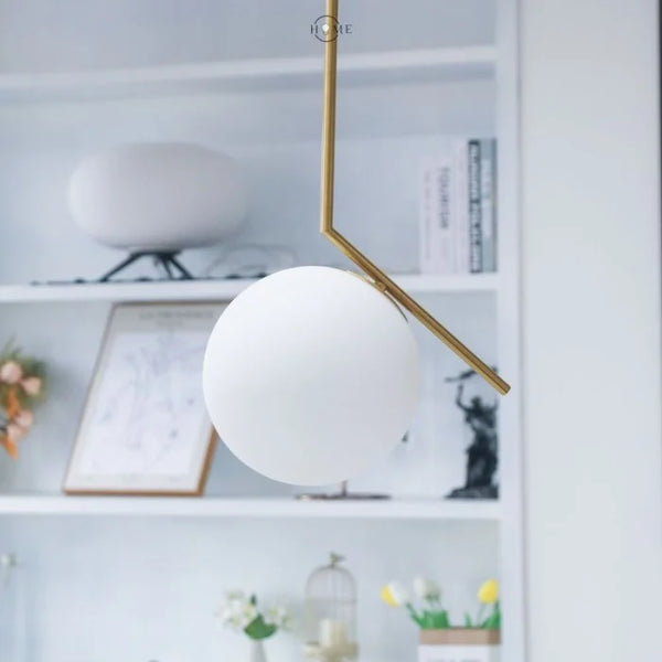 Moderne Glazen Hanglamp met Glazen Bol – Elegante Plafondlamp