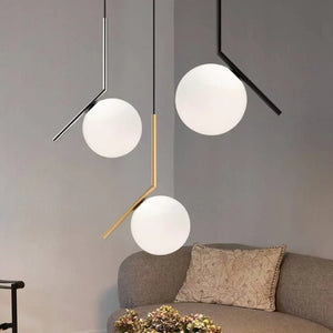 Moderne Glazen Hanglamp met Glazen Bol – Elegante Plafondlamp