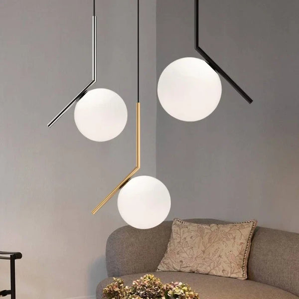 Moderne Glazen Hanglamp met Glazen Bol – Elegante Plafondlamp