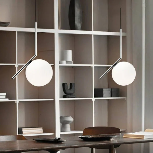 Moderne Glazen Hanglamp met Glazen Bol – Elegante Plafondlamp