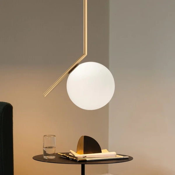 Moderne Glazen Hanglamp met Glazen Bol – Elegante Plafondlamp