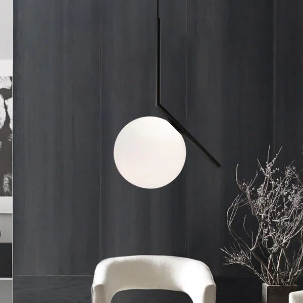 Moderne Glazen Hanglamp met Glazen Bol – Elegante Plafondlamp