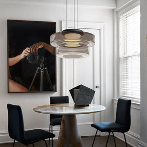 Gelaagde Glas Hanglamp – Modern Halo Ontwerp voor Stijlvolle Interieurs