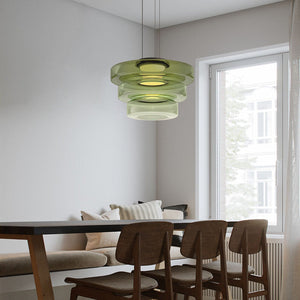 Gelaagde Glas Hanglamp – Modern Halo Ontwerp voor Stijlvolle Interieurs