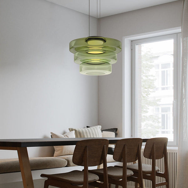 Gelaagde Glas Hanglamp – Modern Halo Ontwerp voor Stijlvolle Interieurs