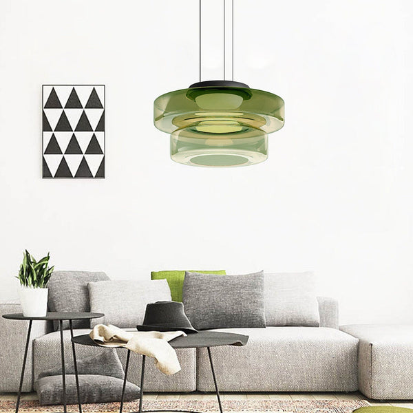 Gelaagde Glas Hanglamp – Modern Halo Ontwerp voor Stijlvolle Interieurs