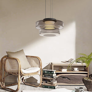Gelaagde Glas Hanglamp – Modern Halo Ontwerp voor Stijlvolle Interieurs