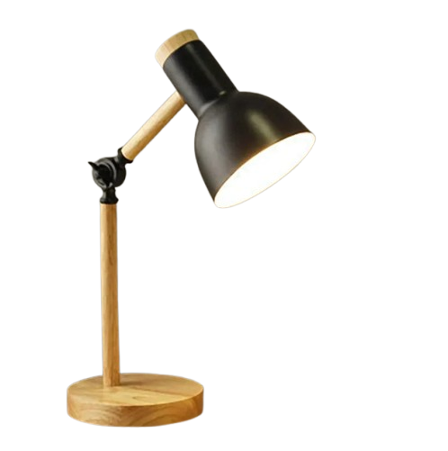 Scandinavische Schwenkarm Bureaulamp – Verstelbare Houten Tafellamp voor Woonkamer & Kantoor