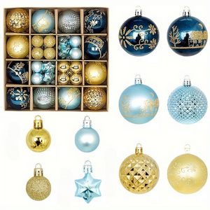Kerstboomversiering Set – 24-delige kerstballen set met glanzende, matte en glinsterende afwerkingen – Ideaal voor kerstboom, krans en feestdecoratie