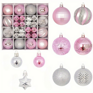 Kerstboomversiering Set – 24-delige kerstballen set met glanzende, matte en glinsterende afwerkingen – Ideaal voor kerstboom, krans en feestdecoratie