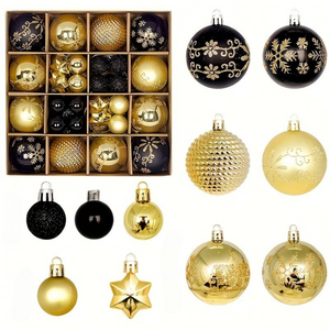 Kerstboomversiering Set – 24-delige kerstballen set met glanzende, matte en glinsterende afwerkingen – Ideaal voor kerstboom, krans en feestdecoratie