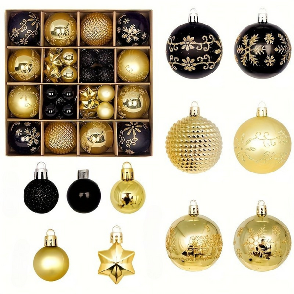 Kerstboomversiering Set – 24-delige kerstballen set met glanzende, matte en glinsterende afwerkingen – Ideaal voor kerstboom, krans en feestdecoratie