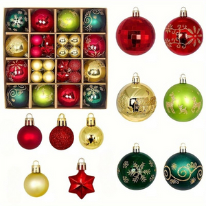 Kerstboomversiering Set – 24-delige kerstballen set met glanzende, matte en glinsterende afwerkingen – Ideaal voor kerstboom, krans en feestdecoratie